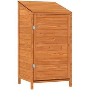 Tuinkast Hout - Tuinkast Hout Berging -Tuinberging Hout - Tuinkasten Voor Buiten - 55x52x112 CM - Bruin