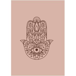 Planner - Hamsa - Nude - Bruin - Hamsahand - Planning - Hardcover - Structuur - Effectiviteit - Persoonlijk - Elastiek - Hamsa Bedeltje - Werk - Studie - School - Privé - Cadeau - Relatiegeschenk