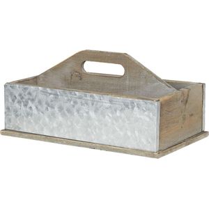 Clayre & Eef Opbergkist 28x13x18 cm Bruin Grijs Hout Rechthoek Speelgoedkist