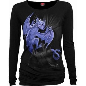 Spiral Longsleeve top -XXL- POCKET DRAGON Zwart