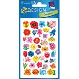 Bloemen deco kinder/hobby stickers - 3x vellen
