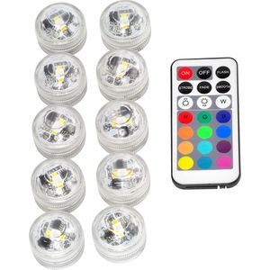 Waterdichte LED Waxinelichtjes - Decoratieve Pompoenverlichting - Set van 10 - Warm Wit Kaarslicht - Batterij-aangedreven