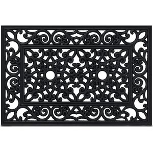 Relaxdays deurmat rubber - 60 x 40 cm - antislip droogloopmat - schoonloopmat hal - binnen