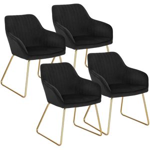 Rootz fluwelen eetkamerstoelen - elegante zitplaatsen - comfortabele stoelen - huidvriendelijk fluweel - ergonomische ondersteuning - duurzaam metalen frame - 45 cm x 44 cm x 78,5 cm