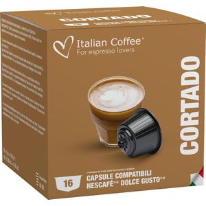 Italian Coffee - Macchiato/Cortado Koffie - 16x stuks - Dolce Gusto compatibel