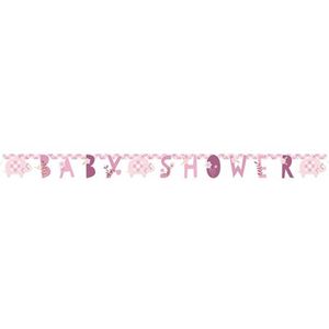 Letterslinger babyshower - Roze - meisje - olifantje - baby - babyshower