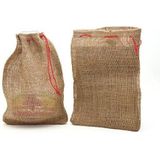 2x Jute knikker zakjes met koord 25 x 35 cm - Speelgoed knikkers opbergen - Knikkerzak