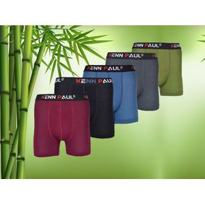 SOCKSTON - 5 Pack Bamboe Boxershort (Zwart-Burgundy-Turquoise-Grijs-Groen) - Cadeau - Bamboe Boxershort - Bamboe - 5 Stuk -Maat XXL- Heren Ondergoed - Boxer - Bamboe Boxershorts Voor Mannen