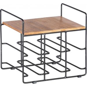 Wenko Wijnrek Loft 30 X 27,5 X 24 Cm Rvs/bamboe Zwart