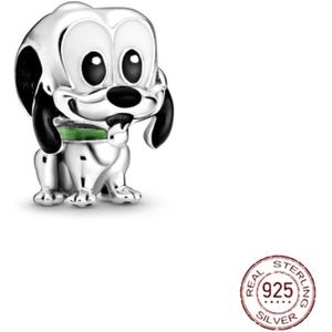 Fler® | 925 Sterling Zilver Bedels | Iconische Hond | Past op populaire bedel armbanden | armbandbedel | Hond Charm | Bedels Charms Beads