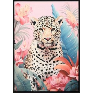 Canvas incl. lijst 53x73cm Glitter & glans finish Panter