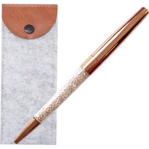 Swarovski Stijl Pen met Vilt Etui | Rozegoud