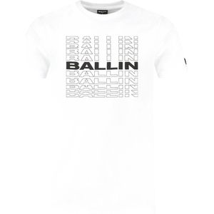 Ballin Amsterdam - Heren Slim fit T-shirts Crewneck SS - White - Maat XL