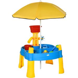 Zandtafel met Watertafel - Speeltafel voor Kinderen - Activiteiten Tafel voor Baby - Met Parasol