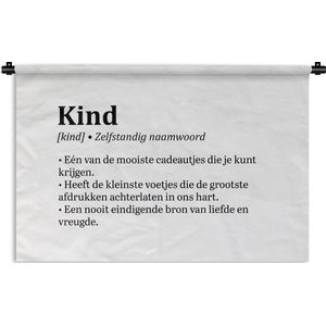 Wandkleed - Wanddoek - Kind - Quotes - Familie - Definitie - Woordenboek - Spreuken - 150x100 cm - Wandtapijt