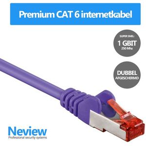 Neview - 50 cm premium S/FTP patchkabel - CAT 6 - Paars - Dubbele afscherming - (netwerkkabel/internetkabel)