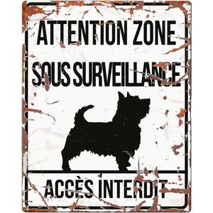 D&d Home - Waakbord - Hond - Warning Sign Square Terrier F 20x25cm Wit - 1st
