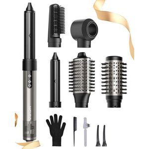 MCURO - 6-in-1 - Multifunctionele Haardroger Set - Professionele Fohnborstel - Diffuser - Airwrap - Airstyler - Multistyler