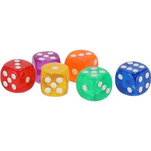 Gerim - Speelgoed spellen Dobbelstenen multi kleuren 12x stuks