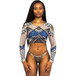 Tankini 2-Delig met lange mouwen en tanga - Tribal - Tansy - Maat XXL/2XL