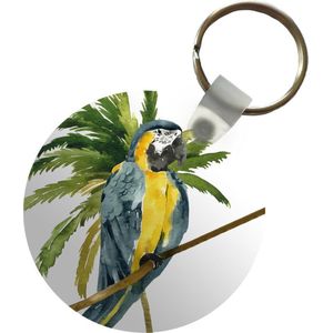 Sleutelhanger - Jungle - Papegaai - Tak - Plastic - Rond - Uitdeelcadeautjes