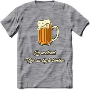 Zo Weekend, Tijd Om Bij Te Tanken T-Shirt | Bier Kleding | Feest | Drank | Grappig Verjaardag Cadeau | - Donker Grijs - Gemaleerd - L