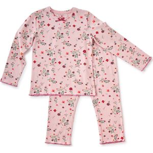 Little Label Pyjama Meisjes Maat 134-140/10Y - lilaroze, groen, fuchsia - Bloemen - Pyjama Kind - Zachte BIO Katoen