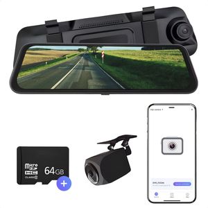 Journeyz Dual Dashcam - Dashcam voor auto voor en achter - 9,35 Inch Touchscreen - WiFi & App - Incl. 64GB SD-kaart - Full HD 2K & 1080P - G Sensor - Loop opname - Nachtzicht - Parkeerbewaking - 170 graden hoek - Dashcams - Auto camera