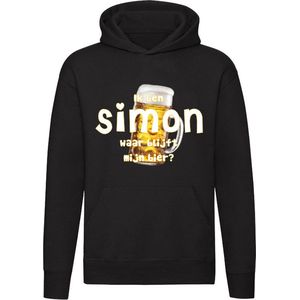 Ik ben Simon, waar blijft mijn bier Hoodie - cafe - kroeg - feest - festival - zuipen - drank - alcohol - naam - trui - sweater - capuchon