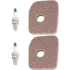2 Sets Luchtfilter en Bougie Kit voor Grasmaaier Reparatie Tune-Up - Compatibel met Stihl HS81R HS81T HS86R HS86T. .