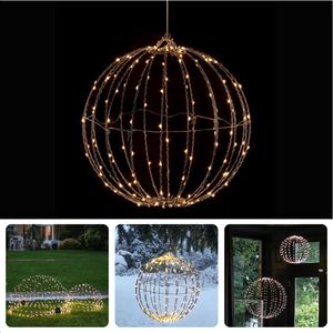 LED Lichtbal 60 cm - Lichtbol - Sfeerverlichting Binnen & Buiten - Kerstverlichting - Kerstbal Verlicht - Automatische Timer - Energiezuinig
