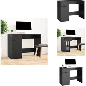 vidaXL Bureau - Bureaus - Computer Bureau - Sta Bureau - Bureau 100x50x75 cm bewerkt hout zwart