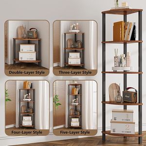 boekenplank, kunstzinnige moderne boekenkast, boekenrek, opbergrek planken boekenhouder organizer voor boeken ,‎30 x 30 x 135.5 cm