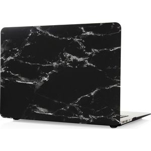 Mobigear Laptophoes geschikt voor Apple MacBook Air 11 Inch (2010-2016) Hoes Hardshell Laptopcover MacBook Case | Mobigear Marble - Zwart - Model A1370 / A1465