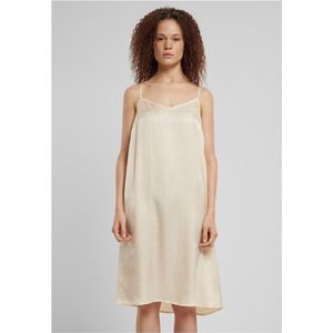 Urban Classics - Viscose Satin Slip Korte jurk - L - Beige