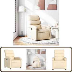 vidaXL Fauteuil verstelbaar - Stof - Crèmekleurig Verstelbare Fauteuil - Fauteuils - Lounge Stoel - Relaxfauteuil - Creme Fauteuil