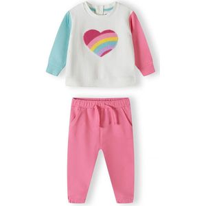 Minoti - jogging set - meisjes - hart - maat 74/80