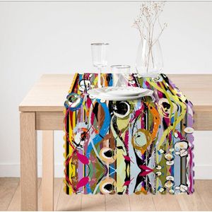De Groen Home Bedrukt Velvet textiel Tafelloper - Modern - Fluweel - Runner 45x135