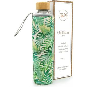 Glazen Drinkfles 750 ml met Neopreen Hoes - Lekvrij, Borosilicaatglas voor Koolzuur en Karaf