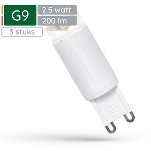 Spectrum LED Insteeklampje G9 2.5W - 230V - 200 Lumen - 4000K Neutraal Wit - Natuurlijk Licht - Energiezuinig - 3 stuks