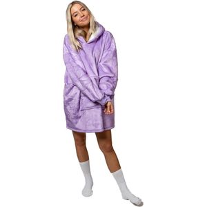 Purple oversized hoodie deken - plaids met mouwen - fleece deken met mouwen - ultrazachte binnenkant - hoodie blanket - snuggie - one size fits all