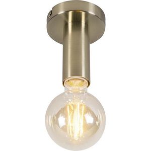 QAZQA facil - Design Plafondlamp - 1 lichts - Ø 100 mm - Goud/messing - Woonkamer | Slaapkamer | Keuken