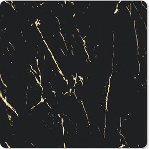 Muismat Klein - Marmer - Zwart - Goud - Luxe - 20x20 cm
