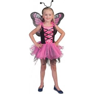 Roze vlinderjurkje voor meisjes 8-10 jaar (140)