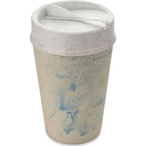 Dubbelwandige Koffiebeker met Deksel, 0.4 L, Organic, Blueberry Swirl - Koziol | Iso To Go