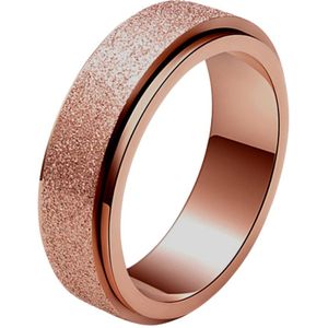 Despora - Anxiety Ring - (Glitter) - Stress Ring - Fidget Ring - Draaibare Ring - Spinning Ring - Spinner Ring - Rose Goud - (18.25 mm / maat 57)