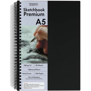 Premium Schetsboek DIN A5 - Hoogwaardig Tekenboek voor Professionals en Kinderen - Perfect voor Markers, Acrylverf en Houtskool