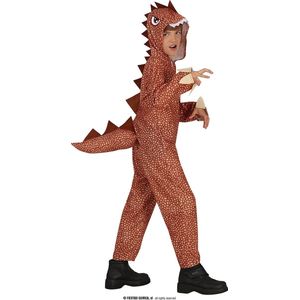 Guirca - Dinosaurus Kostuum - Browniesaurus Kind Kostuum - Bruin - 5 - 6 jaar - Halloween - Verkleedkleding