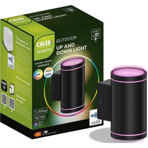 Calex Smart Outdoor LED Buitenlamp - Slimme Up & Down Wandlamp - RGB en Warm Wit Licht - 4W - Zwart