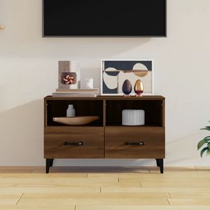 vidaXL TV-meubel Bruineiken - naam - Media-kast - 80 x 36 x 50 cm (B x D x H) - Stevig houten blad - Kast